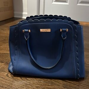 Kate Spade Blue Scalloped Tote Bag